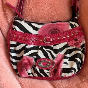 Stylish Pink Zebra Print Women's Bag